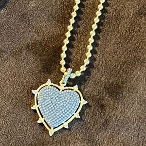Two tone heart necklace